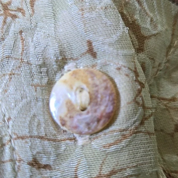 Vintage Citron Santa Monica Asian Floral V Neck Button Up Blouse Size 1X - Picture 7 of 11